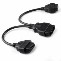 Cable OBD Universal macho a hembra de 16 Pines, adaptador de Cable de extensión OBD II, empalme de Cable para coches con protocolos OBD2, color negro