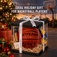 Sac de basketball Kata en cuir PU, coffret cadeau de Noël, tailles 5/6/7, logo personnalisé, résistant à l'eau, chambre à air en caoutchouc butyle durable