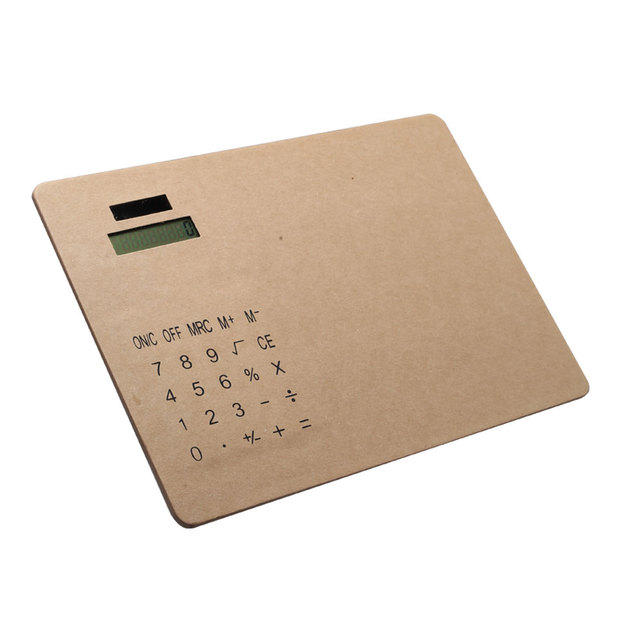 BSCI ISO9001 Audited Factory Custom Color Office 8 Digit Kraft Calculator with Mouse Pad Ultra Thin for Daily Use