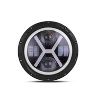 Mengemudi Proyektor Tinggi Rendah Berkedip Lampu Kerja Tahan Air Mobil 12-80V Putaran 65W Motor 7 Inch Led Headlight