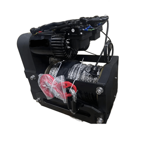 14000lb Dual-motor Drive Winch <b>Hoist</b> with Nylon Rope Synthetic Rope Winch <b>Hoist</b> for SUV Use Vehicle - Product Image 2