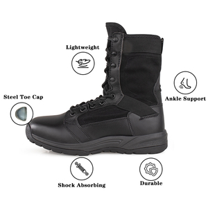 2024 haute qualité noir chaussures décontractées hommes en <span class=keywords><strong>cuir</strong></span> en plein air bottes <span class=keywords><strong>de</strong></span> <span class=keywords><strong>chasse</strong></span> entraînement sportif chaussures <span class=keywords><strong>de</strong></span> randonnée bottes tactiques - Product Image 3