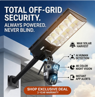 Lampe de sécurité solaire extérieure avec caméra intégrée 4G/Wi-Fi, lampadaire solaire avec caméra CCTV