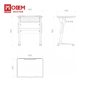 Escritorio Escolar MINYI MAYA, Muebles Escolares, Tablero de Madera, Duradero y Ecológico para Estudiantes de Secundaria, Preparatoria y Universidad - Product Image 3