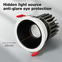 Spot COB en aluminium avec rétroéclairage LED moderne Ra90 220V 10W à 40W pour salon, utilisation intérieure dans les hôtels et les ménages
