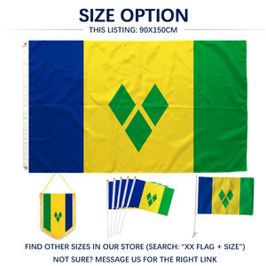 Флаг Винсентиан и Гренадинов 3x5 футов (90x150 см), полиэстер, односторонняя печать, с латунными люверсами, оптом - Product Image 4