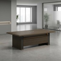 Table de conférence intelligente moderne, bureau de conseil d'administration, texture 3D, MDF E1, hub d'alimentation, mobilier de bureau exécutif
