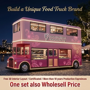 Precio de fábrica Autobús de comida, Camión de comida, Camión barredor de calles de Londres de doble piso de aleación, Bar móvil para exteriores, Quiosco, Cafetería - Product Image 1