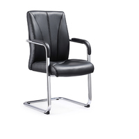 Vente en gros de chaise de bureau de direction en cuir noir prix bon marché directeur patron visiteur conception en porte-à-faux en acier pour usage hospitalier de bureau