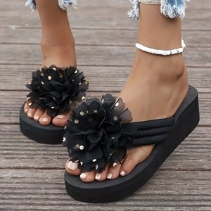 Nouvelles sandales compensées ouvertes 2025 pour femmes – Tongs d'été tendance pour la plage et les vacances, antidérapantes, respirantes, légères, à semelle épaisse, pour l'extérieur - Product Image 1