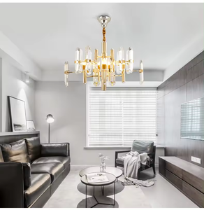 Zeal Lighting ofrece un candelabro de cristal de lujo LED moderno de alta calidad para centros comerciales iluminación colgante de altura ajustable - Product Image 6