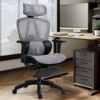 Chaise Ergonomique Contemporaine Meilleure Vente pour Bureau à Domicile avec Support Lombaire Réglable et Tissu PVC, Fonction Pivotante