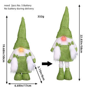 Lumineux Goblin Musique Rétractable Poupée Sans Visage Décorations De Noël Vieil Homme Forêt Amour Ornements - Product Image 3