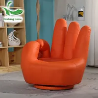 다섯 손가락 모양의 산 모양 게으름뱅이 소파, 창의적인 손바닥 모양 PU 스폰지 벨벳 커버, 침실 발코니 레저용 회전 및 탈부착 가능