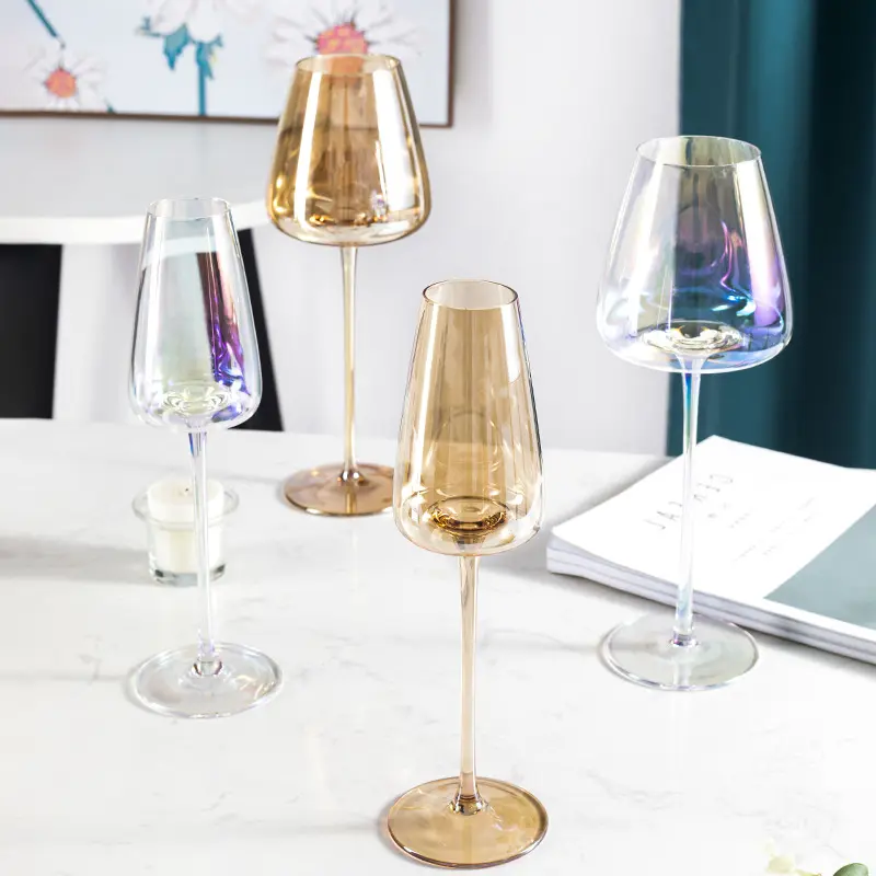 Yeni varış kristal şeffaf cam kırmızı şarap şişesi seti şampanya kadehi ev için