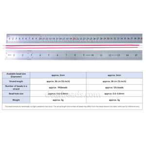 Wholesale Natural Gemstone <strong>Round</strong> Stone <strong>Beads</strong>, Semi Precious 2mm Pink <strong>Beads</strong> for Jewelry Making, 2mm <strong>3mm</strong>, Length 38cm 15" - Product Image 6