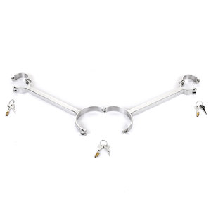 Gioco del sesso delle manette fisse in acciaio inossidabile per adulti a forma di una serratura a bullone - Product Image 2