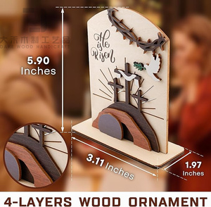 <span class=keywords><strong>Cruz</strong></span> <span class=keywords><strong>de</strong></span> madera rústica escena <span class=keywords><strong>de</strong></span> resurrección madera Jesús Tumba Vacía recortes para Iglesia hogar Pascua decoración cristiana adornos regalo - Product Image 6