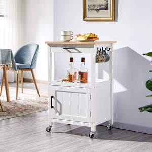 Modern <b>Furniture</b> Wood Kitchen Cabinet Islands Wooden Rolling Storage Kitchen Cart Trolley Island With <b>Wheels</b> - Product Image 2