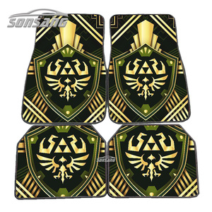 SONSANG alta calidad poliéster terciopelo OEM personalizado Universal <span class=keywords><strong>Anime</strong></span> coche alfombrillas 4 piezas - Product Image 1