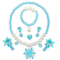 Accessoires de princesse Elsa : Gants, baguette magique, couronne, ensemble de bijoux, perruque Elsa, collier, tresse pour robe de princesse, vêtements, déguisement, cosplay