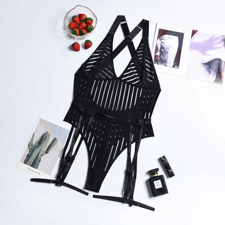 Hollow Underwire Black Bandage One Piece