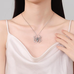 สร้อยคอจี้แมงมุมโลหะผสมทองแดงชุบเงิน สไตล์พังก์ ดีไซน์แมลง สายเชื่อมต่อ ของขวัญสำหรับงานปาร์ตี้ ใช้ได้ทั้งชายและหญิง - Product Image 6