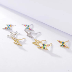 Boucles d'oreilles pendantes en argent sterling 925 avec double cœur, pour mère et fille, vente en gros - Product Image 3