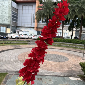 Fleurs de mariage rouges faites à la main Grand vin rouge Salle de mariage Route Plomb Décoration douce Vente en gros Graduation de Thanksgiving - Product Image 3