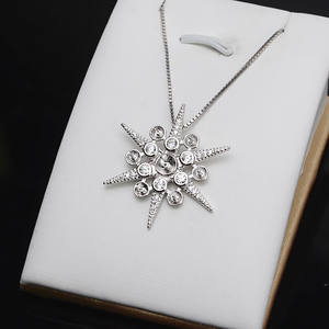 Wenchi S925 <b>Silver</b> Starfish Style Multi-Pearl <b>Pendant</b> Empty Collarbone <b>Chain</b> Fashionable DIY Accessory Gift Occasions Model - Product Image 2