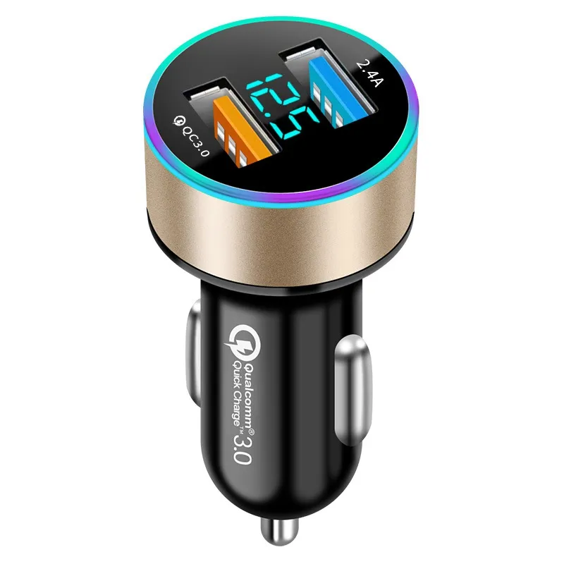 CE FCC padrão 12-24V 2 em 1 Dual USB rápido carro carregadores adaptador para Samsung iPhone