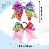 Ensemble de 12 pièces de paillettes en métal et de bandeaux holographiques arc-en-ciel avec queue de cheval élastique étincelante avec bandeaux