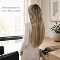 Extensions de cheveux humains pré-collées à la kératine, vierges russes, lisses, double épaisseur, pointes plates I, U, V, cuticules alignées, personnalisables en gros