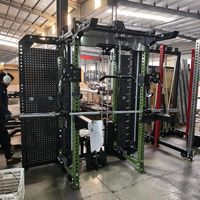 Máquina Smith Vertical Profesional 3 en 1 para Gimnasio en Casa y Entrenador Funcional con Cable Cruzado, Diseño que Ahorra Espacio para Entrenamiento de Cuerpo Completo