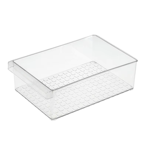 PET-Kunststoff Stapelbare Lebensmittel-Aufbewahrungsbehälter-<span class=keywords><strong>Set</strong></span> mit Abtropfschale Transparenter Kühlschrank-Organizer für Gemüse und Obst 3-stöckig Küche - Product Image 6