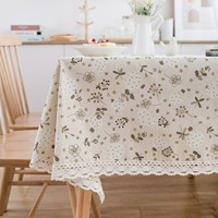 DaiRui nappe de table de luxe décorative vintage en lin blanc naturel pour mariage, restaurant, bureau à domicile