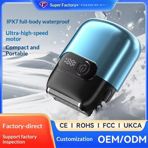 Afeitadora Eléctrica Portátil Recargable CITICITY de Triple Cuchilla, Venta Directa de Fábrica, Duradera, con Carga USB, Roja y Azul, para Hombres - Product Image 4