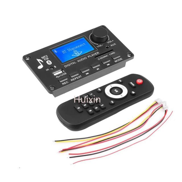 Bluetooth 5.0 Car MP3 Decoder Board DC 12V LCD Color Screen FM Radio USB TF AUX Volume Controller Music Player For Speakers