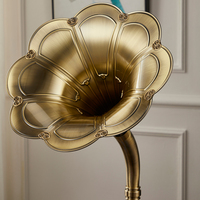 Gramophone rétro vintage pour lecteur de disques - Décoration audio en bois antique pour CD et vinyle