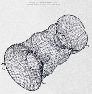 OEM Foldable Fishing <strong>Net</strong> 1*1cm Large <strong>Mesh</strong> Crab Cage Spring Round Telescopic 6 Strands with Knotted <strong>Net</strong> - Product Image 4