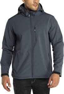 Veste à capuche Softshell élégante pour hommes Protection UV Matériau enduit haute performance Conception à glissière Mode d'utilisation quotidienne - Product Image 2