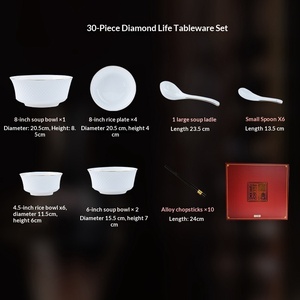 Service de table en céramique de Jingdezhen, vaisselle en porcelaine fine, assiettes et bols, ensemble domestique haut de gamme, idéal pour un cadeau de pendaison de crémaillère - Product Image 6