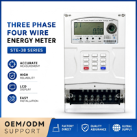 Compteur d'énergie triphasé intelligent prépayé avec clavier STS, affichage LCD, 80A 230V, classe 1.0, 0-999.9kWh, sécurité STW38-A