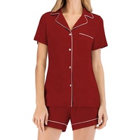 Ensemble en modals pour femmes-Top à manches courtes-Vêtements de nuit-Pyjamas-Vêtements de maison grande taille-Ensemble de vêtements de maison