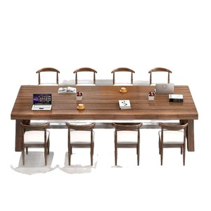 Conference Table Rectangular Solid Wood Office Meeting Desk With Chairs <b>Set</b> Modern Simple Design - Product Image 4