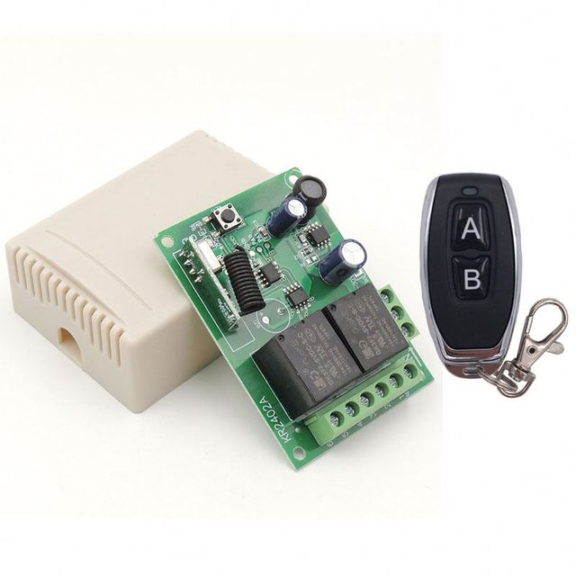New DC 24V 2CH RF Relay Receiver and Transmitter 433MHz Universal Wireless Remote Control for Universal Garage door and gate Control