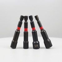 TOOLJOY Jeu de douilles à cliquet magnétiques à code couleur, tige hexagonale de 1/4 pouce, finition phosphate noire, pour perceuse à percussion
