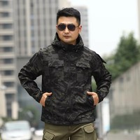 Veste tactique en softshell à capuche pour homme, en tissu Sharkskin, pour l'hiver, camouflage, équipement pour temps froid, vêtements de sport de plein air, vêtements de travail