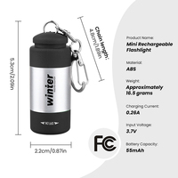 Mini lampe torche portable personnalisable, porte-clés, logo personnalisé, cadeau promotionnel, rechargeable par USB, petite lampe torche LED de poche