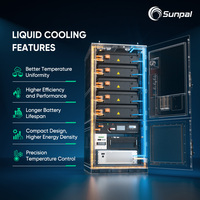 Armoire de stockage d'énergie commerciale Sunpal 125 kW 261 kWh tout-en-un, refroidie par liquide, pour extérieur, armoire BESS